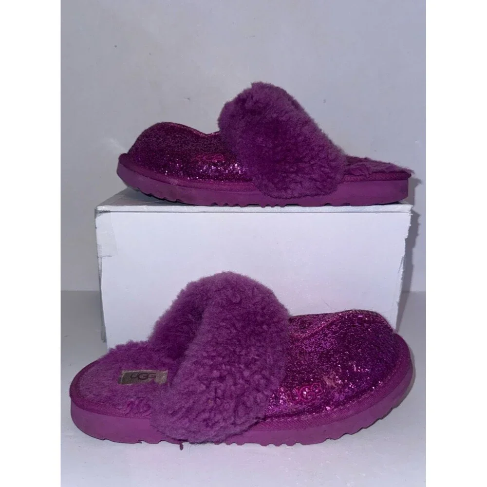 UGG Kids purple Sparkle Clog Slippers